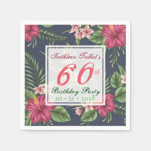 Hibiskus 60. Geburtstagsparty Paper Napkin Serviette