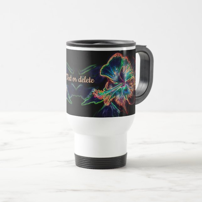 Hibiskus Abstrakte Blume Personalisierte Kunst Reisebecher (VorderseiteRechts)