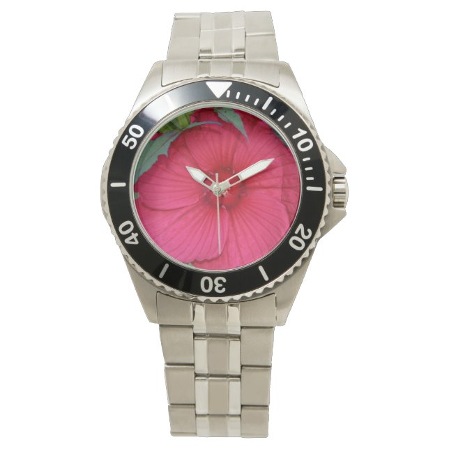 Hibiskus Armbanduhr (Vorderseite)