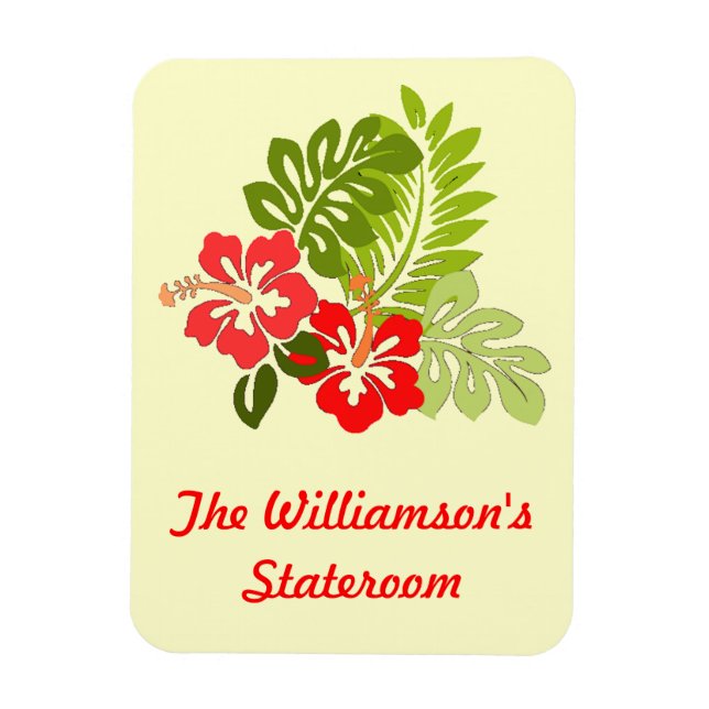 Hibiskus auf der Gelben Zimmertür Magnet (Vertikal)