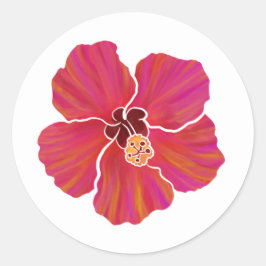 Hibiskus-Aufkleber für die Party-Planung Runder Aufkleber