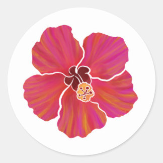 Hibiskus-Aufkleber für die Party-Planung Runder Aufkleber