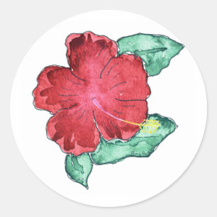Hibiskus-Aufkleber Runder Aufkleber