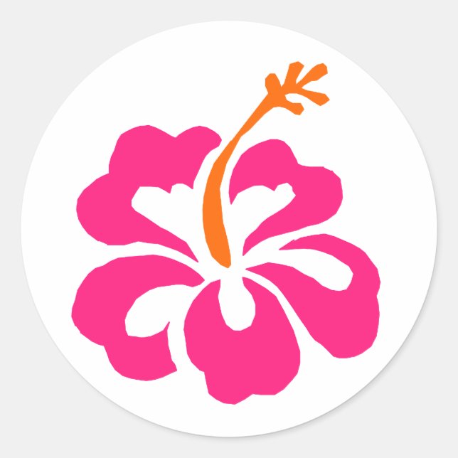 Hibiskus-Aufkleber Runder Aufkleber (Vorderseite)