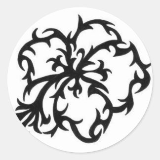 Hibiskus-Aufkleber Runder Aufkleber
