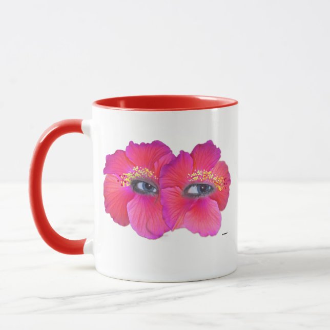 Hibiskus Augen - Rosa Tasse (Links)