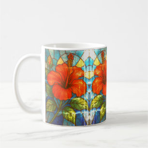 Hibiskus aus Hartglas Kaffeetasse