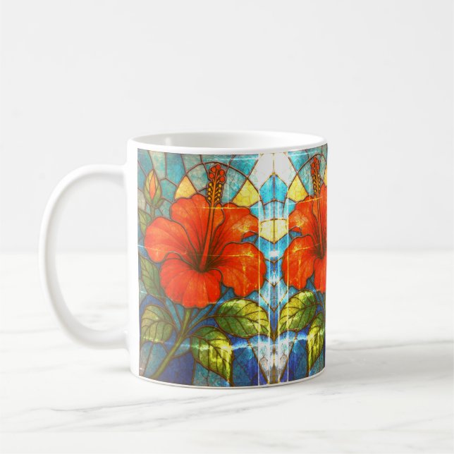 Hibiskus aus Hartglas Kaffeetasse (Links)