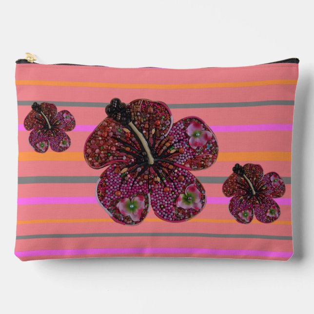 Hibiskus Beads Mosaik Hor. Streifenzubehör Zubehörtasche (Vorderseite)