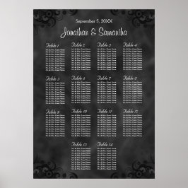 Hibiskus Black 14 Tables Hochzeitssessortierung Poster