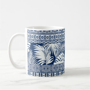 Hibiskus, Blätter: hawaiianische Tapete. Kaffeetasse