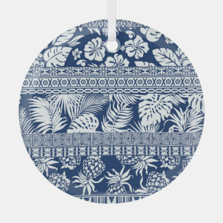 Hibiskus, Blätter: hawaiianische Tapete. Ornament Aus Glas