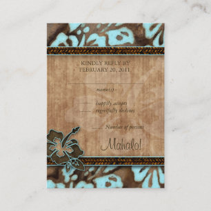Hibiskus Blue Brown mit Hochzeitkarten für Beach Begleitkarte