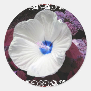 Hibiskus Blue - White Lace Wedding Sticker