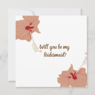 Hibiskus Blume Bridesmaid Wedding Card Einladung