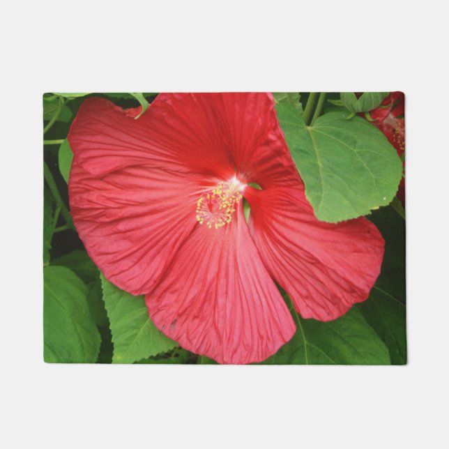 Hibiskus Blume Bright Magenta Fußmatte (Vorderseite)