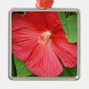 Hibiskus Blume Bright Magenta Ornament Aus Metall