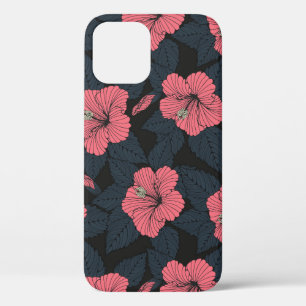 Hibiskus Blume: dunkle, nahtlose Tapete. Case-Mate iPhone Hülle