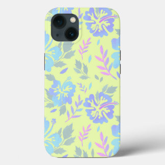 Hibiskus Blume lila-blaues gelbes Muster Case-Mate iPhone Hülle