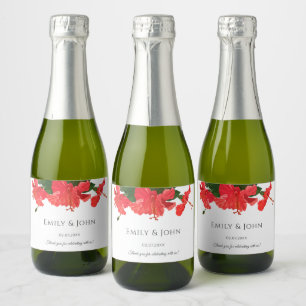 Hibiskus Blume Mini Sparkling Weinflaschen Etikett