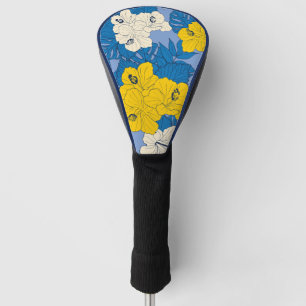 Hibiskus Blume und Blätter Golf Headcover