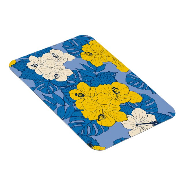 Hibiskus Blume und Blätter Magnet (Rechte Seite)