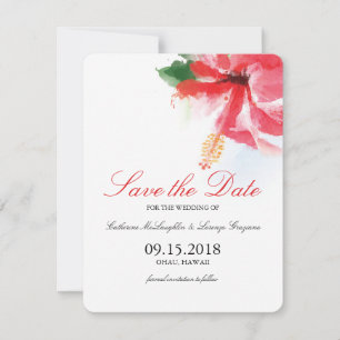 Hibiskus Blume Wasserfarbe Save the Date durchatme
