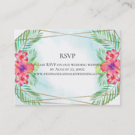 Hibiskus Blume Watercolor Beach Hochzeit UAWG Visitenkarte