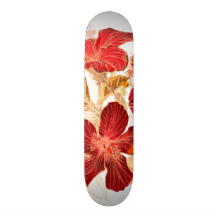 Hibiskus-Blume - Watercolorfarbe 2 Skateboard