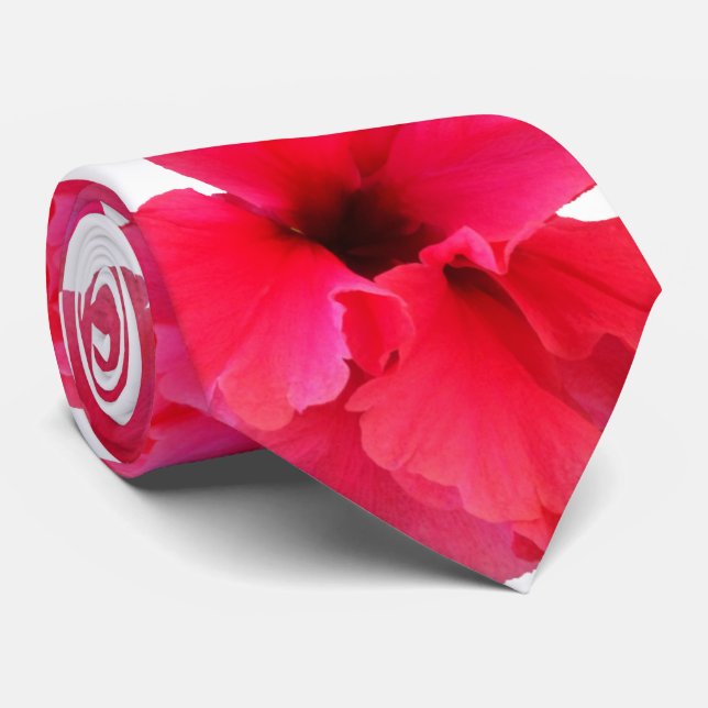 Hibiskus-Blumen-Druck Krawatte (Gerollt)