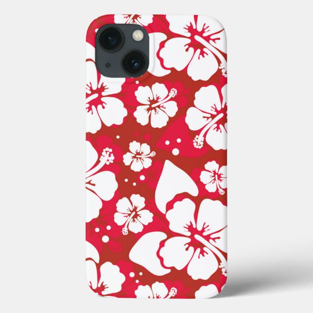 Hibiskus-Blumen-Muster Case-Mate iPhone Hülle (Rückseite)
