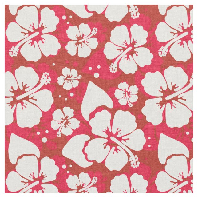 Hibiskus-Blumen-Muster Stoff (Nahaufnahme)