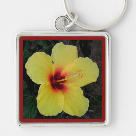 Hibiskus-Blumen-Schlüsselanhänger Schlüsselanhänger