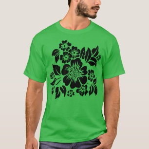 Hibiskus Blumensommer CutOut StencilStyle TShirt