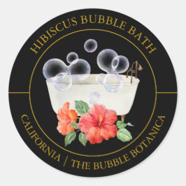 Hibiskus Bubble-Bath-Etikett Runder Aufkleber