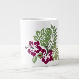 Hibiskus Burgundy Foliage Dekoration Bläschen Zwei Jumbo-Tasse