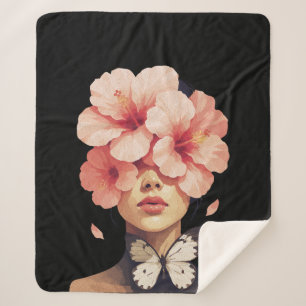 Hibiskus & Butterfly - Moderne botanische Blumenpr Sherpadecke
