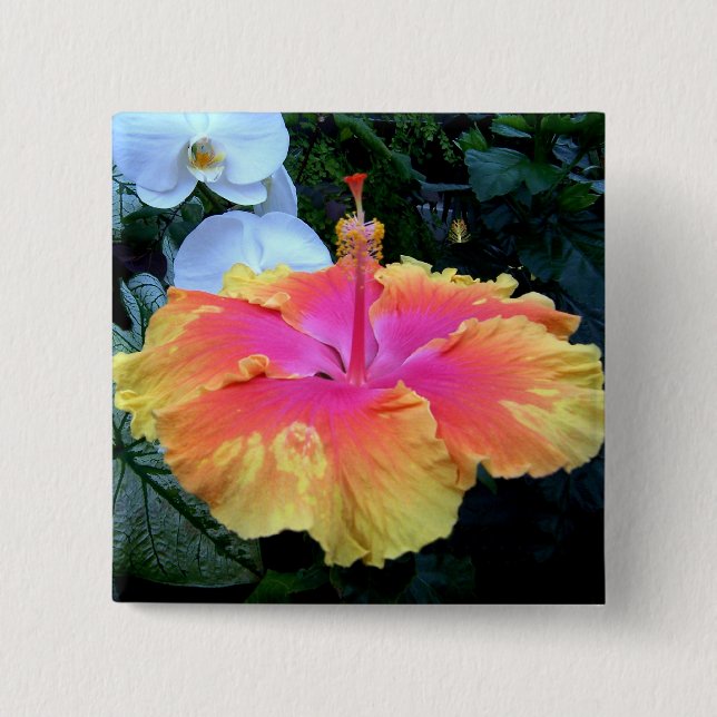Hibiskus Button (Vorderseite)