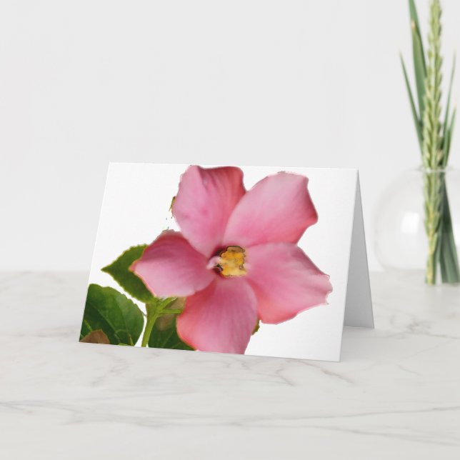Hibiskus danken Ihnen, auf französisch zu Dankeskarte (Vorderseite)