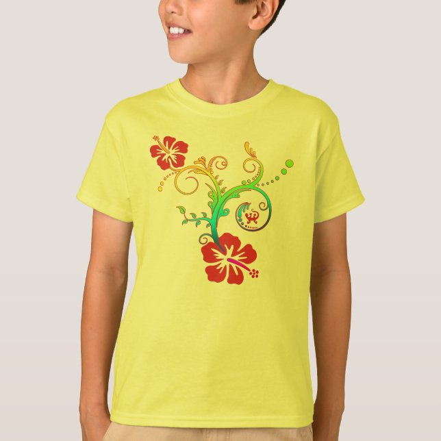 Hibiskus Decor T-Shirt (Vorderseite)