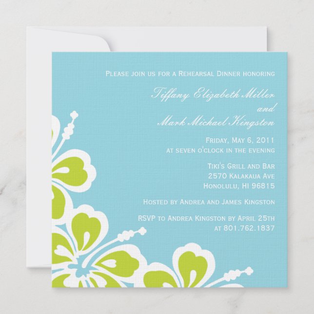 Hibiskus Delight Dusche/Probe Dinner Einladung (Vorderseite)
