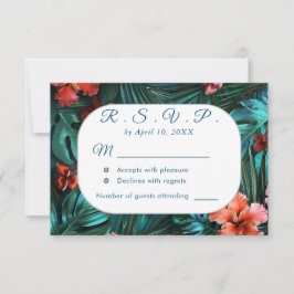 Hibiskus Dream Tropical Wedding RSVP Card