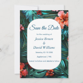Hibiskus Dream Tropical Wedding Save the Date Card Einladung