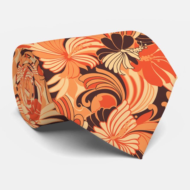 Hibiskus-Dschungel-hawaiisches mit Krawatte (Gerollt)