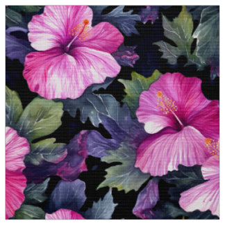 Hibiskus (dunkel III) Stoff