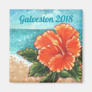 "Hibiskus durch den Strand" Gewohnheit 2" Magnet