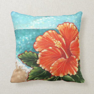 "Hibiskus durch den Strand" Throw-Kissen Kissen