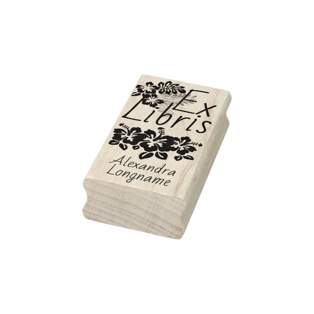 Hibiskus Ex Libris Buchzeichen Gummistempel (Stempel)