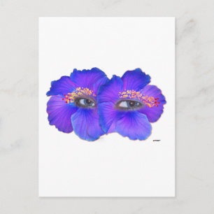 Hibiskus Eyes - Blue Postkarte