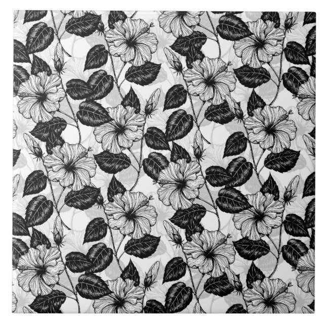 Hibiskus Fliese (Vorderseite)